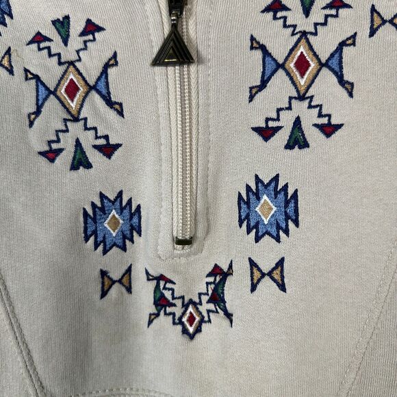 Art Unlimited Vintage Aztec Mayan First Nations Embroidered Zip Sweater Large - Picture 4 of 5